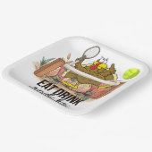 Tennis Turkey Thanksgiving grappige cartoon schatt Papieren Bordje (Gebogen)