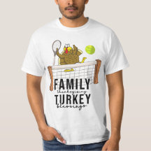 Tennis Turkey Thanksgiving grappige cartoon schatt