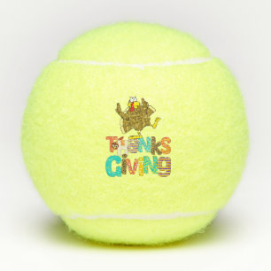 Tennis Turkey Thanksgiving grappige cartoon Tennisballen