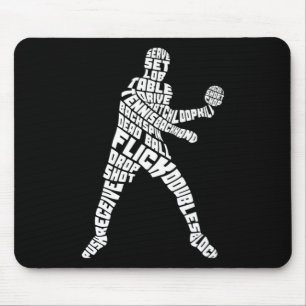 Tennis Typografie Ping Pong Word Art Muismat
