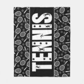 Tennis Typography Text Black & White Cool Gift Fleece Deken (Voorkant)