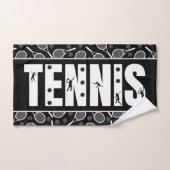 Tennis Typography Text Black & White Cool Gift Handdoek (Handdoek)