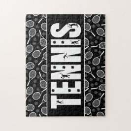 Tennis Typography Text Black & White Cool Gift Legpuzzel