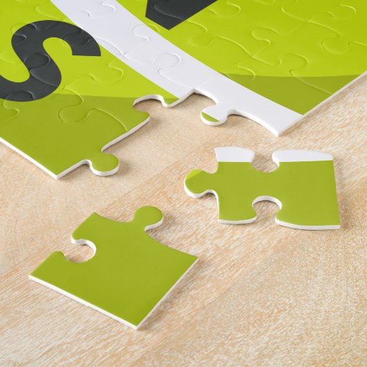 Tennis Typography Text & Player's Silhouette Kinde Legpuzzel (Zijkant)