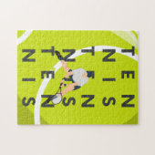 Tennis Typography Text & Player's Silhouette Kinde Legpuzzel (Horizontaal)