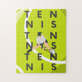 Tennis Typography Text & Player's Silhouette Kinde Legpuzzel (Verticaal)