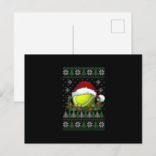 Tennis Ugly Kerstkerstkerstkerstkerstkerstkerstker Aankondigingskaart (Voorkant / Achterkant)