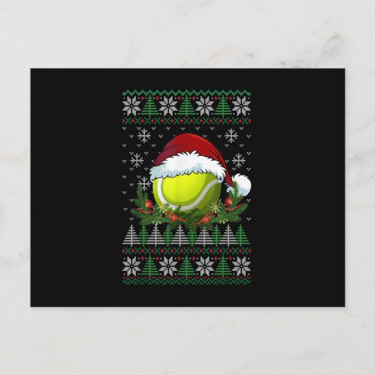 Tennis Ugly Kerstkerstkerstkerstkerstkerstkerstker Aankondigingskaart (Voorkant)