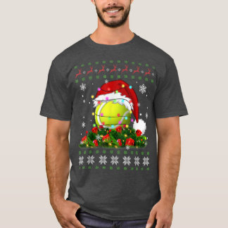 Tennis Ugly Sweater Kerstmis Pajama lights Sport T-shirt