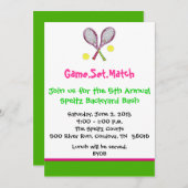 Tennis-uitnodigingen Kaart (Voorkant / Achterkant)