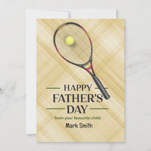 Tennis Vaderdag Feestdagenkaart (Voorkant)