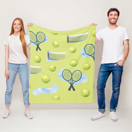 Tennis Vaderdag voor papa Fleece Deken (In situ)
