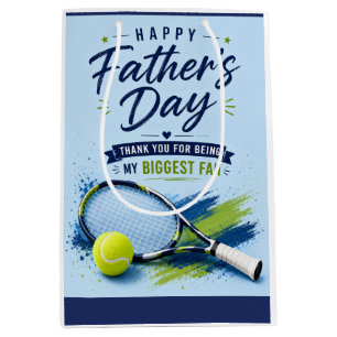 Tennis Vaderdag voor Vader Blauwe Aquarel Medium Cadeauzakje