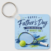 Tennis Vaderdag voor vader Racket en Bal Sleutelhanger (Voorkant)