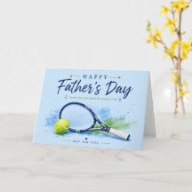 Tennis Vaderdagkaart voor Papa Blauwe Waterverf