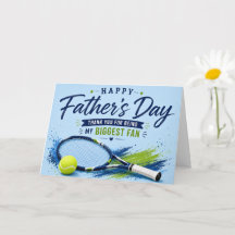Tennis Vaderdagkaart voor Papa Blauwe Waterverf