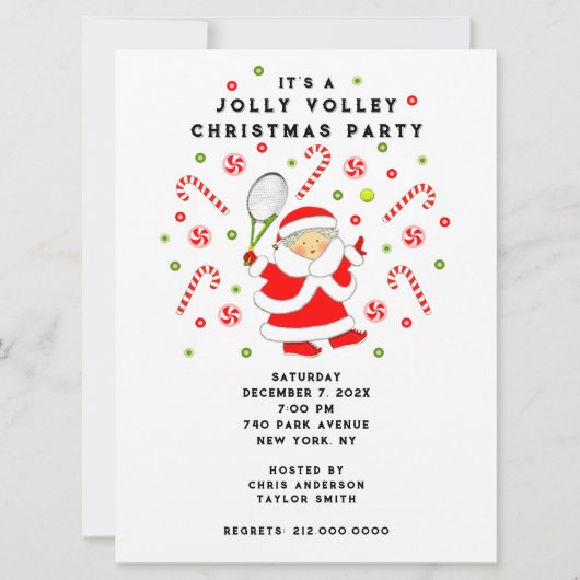 Tennis Vakantie Feest Uitnodiging (Voorkant)