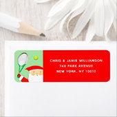 Tennis-vakantieetiketten met retouradres etiket (Insitu)