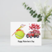 Tennis Valentijnsdag met harten liefde Feestdagenkaart (Staand voorkant)