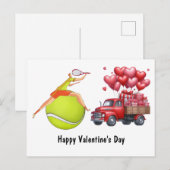 Tennis Valentijnsdag met harten liefde Feestdagenkaart (Voorkant / Achterkant)