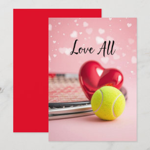 Tennis Valentijnsdag met LIEFDE voor Speler Feestdagenkaart