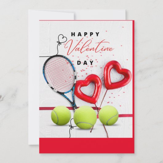 Tennis Valentijnsdag met LIEFDE voor Speler Feestdagenkaart (Voorkant)