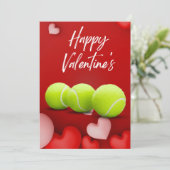 Tennis Valentijnsdag met LIEFDE voor Speler rood Feestdagenkaart (Staand voorkant)