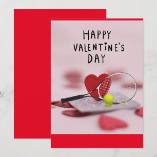 Tennis Valentijnsdag met LIEFDE voor Speler rood H Feestdagenkaart