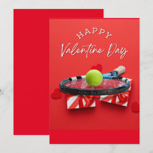 Tennis Valentijnsdag met LIEFDE voor Speler rood H Feestdagenkaart