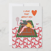 Tennis Valentijnsdag met LOVE voor speler rood Feestdagenkaart (Voorkant)