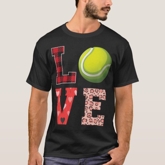 Tennis Valentijnsdag Tennis Player Love T-shirt (Voorkant)