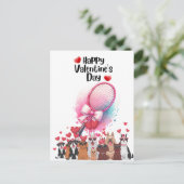 TENNIS-Valentijnsdag voor speler met liefde Briefkaart (Staand voorkant)