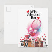 TENNIS-Valentijnsdag voor speler met liefde Briefkaart (Voorkant / Achterkant)