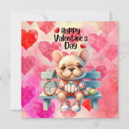 TENNIS Valentijnsdag voor speler met liefde     Feestdagenkaart