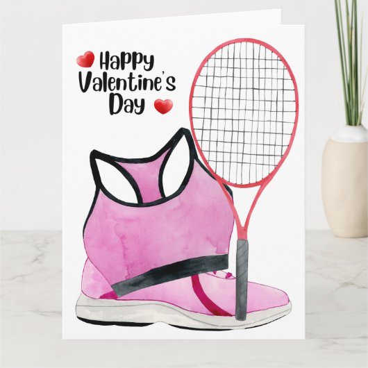 TENNIS Valentijnsdag voor speler met liefde Kaart (Voorkant)