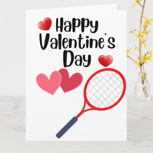 TENNIS Valentijnsdag voor speler met liefde Kaart (Gele Bloem)