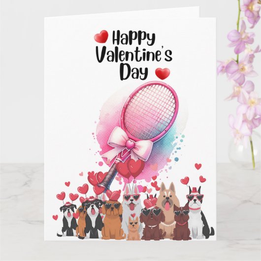 TENNIS-Valentijnsdag voor speler met liefde Kaart (Orchidee)