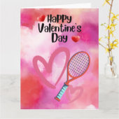 TENNIS-Valentijnsdag voor speler met liefde Kaart (Gele Bloem)
