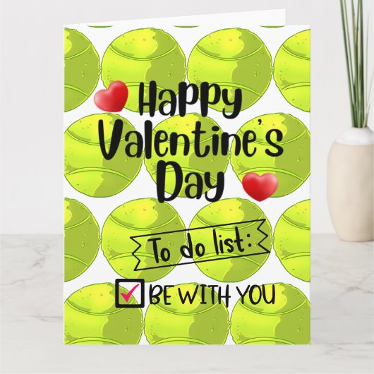 TENNIS Valentijnsdag voor speler met liefde     Kaart (Voorkant)