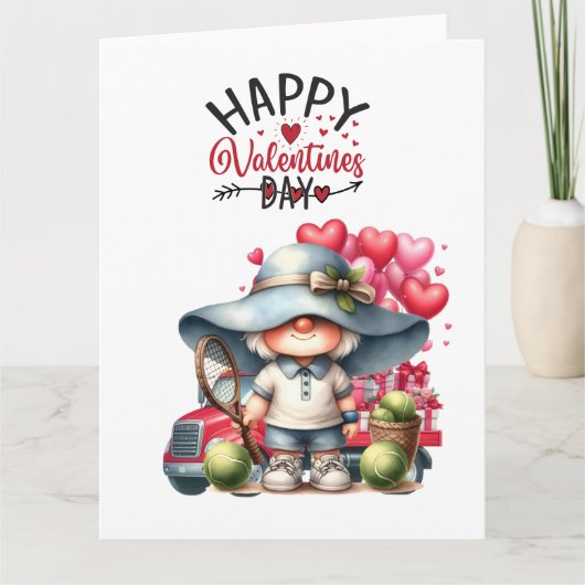 TENNIS-Valentijnsdag voor speler met liefde Kaart (Voorkant)