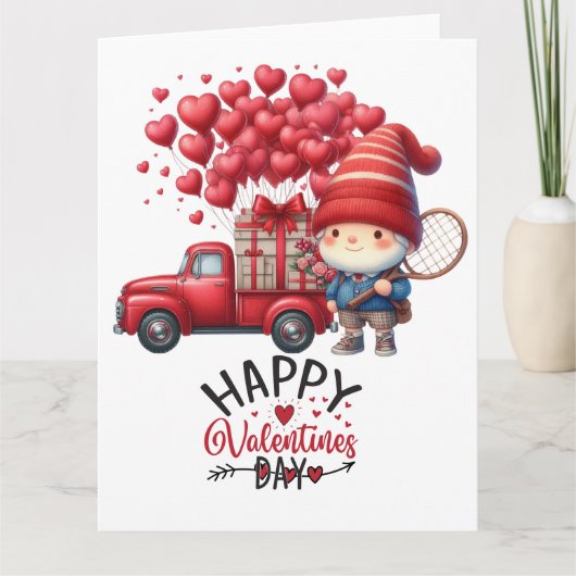 TENNIS Valentijnsdag voor speler met liefde Kaart (Voorkant)