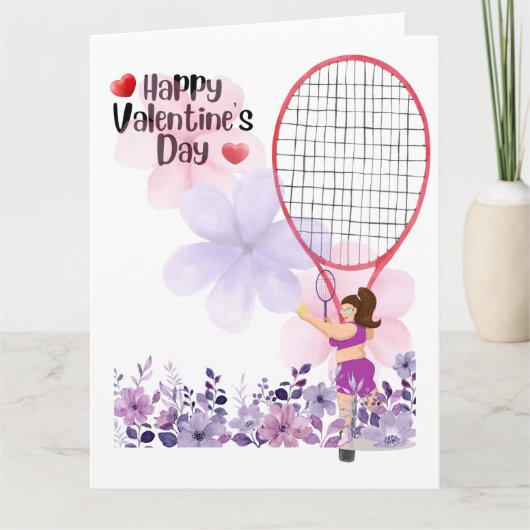 TENNIS Valentijnsdag voor speler met liefde     Kaart (Voorkant)