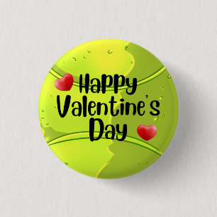 TENNIS-Valentijnsdag voor speler met liefde Ronde Button 3,2 Cm