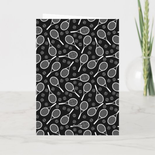 Tennis Valentijnsdag zwart-wit, speciaal gepersona Feestdagen Kaart (Achterkant)