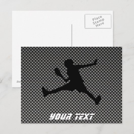 Tennis van koolstofvezel briefkaart (Voorkant / Achterkant)