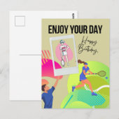 Tennis veel plezier vandaag gefeliciteerd   briefkaart (Voorkant / Achterkant)