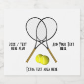 Tennis verdubbelt 3 tekstgebieden met flesetiket bier etiket (Enkel label)