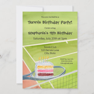 Tennis verjaardag grappige taart geserveerd op ten kaart