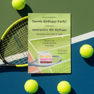 Tennis verjaardag grappige taart geserveerd op ten kaart