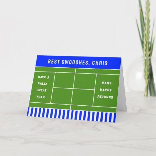 Tennis Verjaardag Kaart (Voorkant)